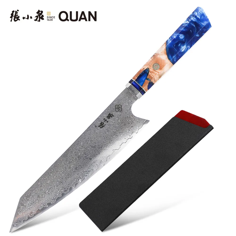 8-дюймовый нож Kiritsuke, дамасский поварской нож kiritsuke, поварской нож с деревянной ручкой