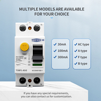 Interruptor Diferencial Electromagnético (RCCB) Tipo A, Tipo F, Tipo B, Tipo 2P, 4P, 63A, 30mA, 100mA, 300mA para Cuarto de Ducha