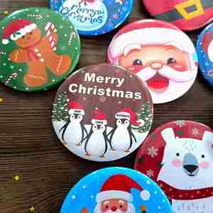 Christmas Collection Button Badge Santa Claus Christmas Tree Snowman Cartoon Tinplate <b>Pin</b> Badge - Product Image 2