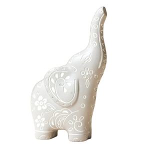 Rangement à bijoux gris Accessoires de coiffeuse pour amoureux des animaux Porte-anneau éléphant en céramique - Product Image 3