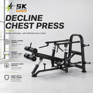 เครื่องบริหารกล้ามเนื้อหน้าอกส่วนล่างแบบ SK Plate Loaded Decline Press พร้อมที่รองรับขาแบบมีล้อ สำหรับยิม - Product Image 3