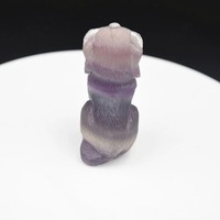 Chien en cristal naturel de haute qualité de 2 pouces, sculpture à la main, cristal de fluorite, artisanat en cristal pour cadeau de festival