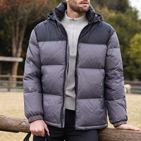 Vestes d'hiver à capuche en duvet de canard, manteaux chauds et épais en duvet, parkas d'hiver, logo brodé, vestes varsity pour homme