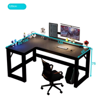 Bureau d'angle pour ordinateur de bureau avec design en forme de L et étagère pour le jeu et le travail