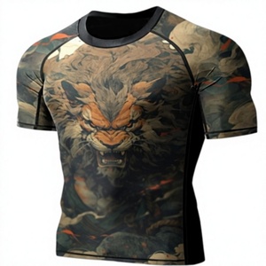 Rashguard professionnel BJJ MMA à impression numérique personnalisée, t-shirt de compression à manches longues, vêtements de sport en Spandex/Polyester, séchage rapide - Product Image 2