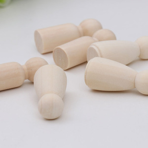 Figura Pequeña de Madera Natural sin Acabado de 55 mm para Manualidades Infantiles, Juego de Juguetes DIY - Product Image 2