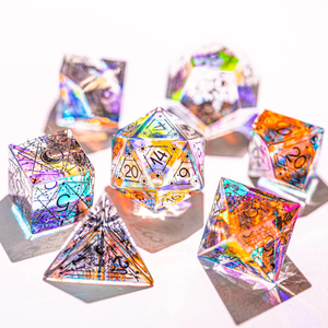Dungeons And Dragons D20 Xúc Xắc Đá Quý Logo Tùy Chỉnh Bộ Xúc Xắc Thủy Tinh Cầu Vồng Được Thiết Kế Riêng Biệt Phong Cách Khác Nhau - Product Image 1