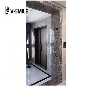 Trung Quốc Dark màu xám đá cẩm thạch với chồng chéo đường cong tĩnh mạch jamb bảo vệ cửa vỏ Cửa & khung cửa sổ - Product Image 1
