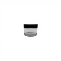 Cali Packs - Frascos de Vidrio Transparente de 60 ml con Tapa de Plástico, Capacidad de 50 g, Etiquetas para el Cuidado de la Piel y Uso Cosmético, para Crema de Ojos