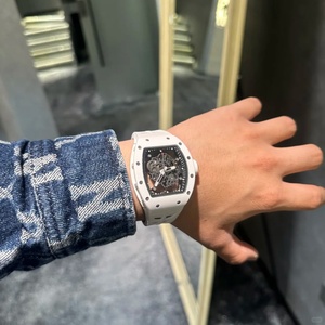 RMseries Tonneau <b>Skeleton</b> <b>Automatic</b> Men's Sports <b>Watch</b> Multicolor Silicone Strap Luxury <b>Skeleton</b> Wristwatch - Product Image 2