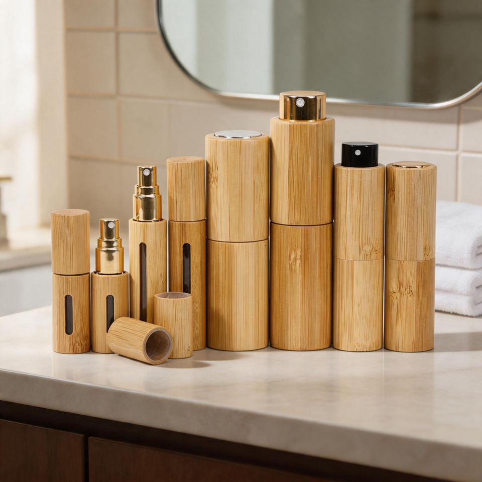 Customizable Bamboo Perfume Spray Bottles & Sample Vials in Various ...