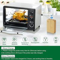 Termometer Daging Digital Bluetooth Nirkabel Power Bank Repeater Tahan Air Bahan Stainless Steel Food Grade 1 Unit Rumah Tangga
