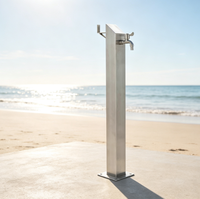 Colonne d'eau de jardin LANO, Robinet de jardin en cuivre, Tuyau vertical en acier inoxydable résistant au gel, Robinet d'arrosage extérieur pour villa