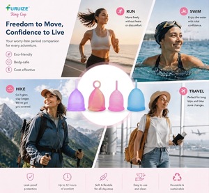 Furuize Coupes Menstruelles Écologiques 100% Silicone de Qualité Médicale Stérilisateurs de Coupes Menstruelles Coupes Menstruelles Réutilisables - Product Image 2