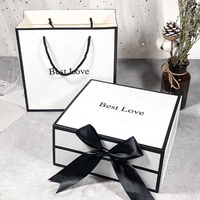 2024 Geschenk boxen aus weißer Schokolade Faltbare Magnet verpackungs kleidung Magnetische Geschenk box mit Band verpackung Magnet box