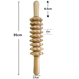 Masseur à rouleau naturel, outils de thérapie corporelle en bois de hêtre, bâton de massage des épaules et du dos - Product Image 3