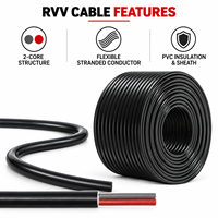 Câble électrique H05VV-F RVV 2 conducteurs 10mm² en cuivre flexible isolé et gainé PVC 300/500V pour équipement électrique