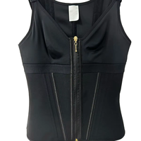 Damen Doppels chicht Stahl Knochen Taille Weste Reiß verschluss Sport Body Shaping Kleidung mit atmungsaktiven dünnen Taille Gürtel feste Kontrolle