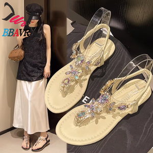 Sandalias de Plataforma con Tiras, Estilo Verano, para Mujer, Sandalias Planas de Moda - Product Image 6