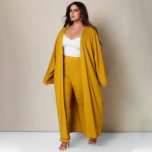 N8158 Completo Moda <span class=keywords><strong>Donna</strong></span> Autunno Inverno <span class=keywords><strong>Stile</strong></span> Europeo e Americano: Cappotto Lungo e Pantaloni Casual Larghi - Product Image 4