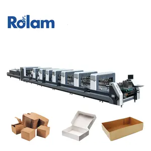 400m/min Hookless Memory Function Folder Gluer Rolam 800/1100XL Prefolding Straightline And Crash Lock Folding Gluing Machine