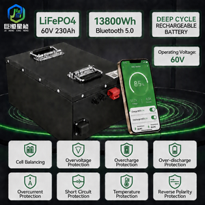 13.8kW Smart 60V LiFePO4 Baterai Lithium Iron Phosphate untuk Golf Cart Forklift Deep Cycle Grade A Smart BMS Bluetooth - Product Image 2