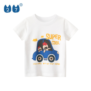 Vêtements d'été pour enfants, t-shirt pour garçons mignon et tendance avec impression de dessins animés - Product Image 2