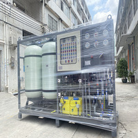 Instalasi Desalinasi Air Laut Industri Sistem Pengolahan Air Reverse Osmosis (RO) 50000L/Hari Kontrol Layar Sentuh Otomatis PLC