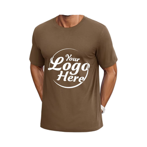 Camisetas básicas de secado rápido para hombre, camisetas ligeras de algodón de manga corta con cuello redondo para gimnasio e informales - Product Image 1