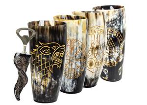 Vidrio de cuerno de alta demanda |   Vaso para Beber de Cuerno de Búfalo Natural, Artículos de Bar y Bebidas Hechos a Mano de Estilo Rústico Disponibles para la Venta - Product Image 2