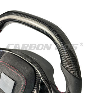 Volant de voiture en cuir plat noir et fibre de carbone pour <span class=keywords><strong>Chevrolet</strong></span> XL <span class=keywords><strong>Corvette</strong></span> C5 C6 <span class=keywords><strong>C7</strong></span> C8 Camaro 5th 6th 7th - Product Image 6