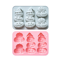 Moule en silicone à 4 cavités, thème citrouille d'Halloween, pour pâtisserie et chocolat, ensemble d'outils de cuisson