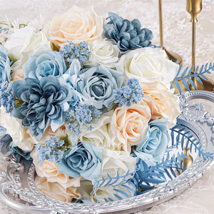 High-end Artificial Bridal Bouquet Bridesmaid Bouquet-Water <b>Drop</b> Shape Roses Handmade Valentine's Day Wedding Decor - Product Image 2