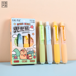 ปากกาเจล ดีไซน์สร้างสรรค์ คุณภาพสูง อุปกรณ์เครื่องเขียนสำหรับนักเรียน ปากกาเจลปลอกฟองน้ำ ลายการ์ตูนหมี ปากกาเจลแบบกด - Product Image 1