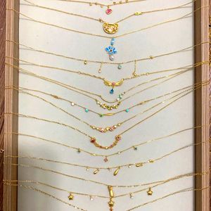 Collier pendentif pierre précieuse plaqué or 18 carats piedra collier pierre précieuse aigue-marine artificielle sortijas de mujer para colocar piedra - Product Image 1