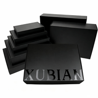 Boîtes en carton noir rigide double face, impression personnalisée du logo, emballages cadeaux de luxe en carton pour vêtements, parfums, emballages cadeaux