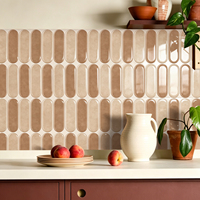 Nouveautés : Carreaux ovales autocollants imperméables au design moderne et personnalisé pour murs de salon, cuisine, chambre et salle de bain (vente en gros)