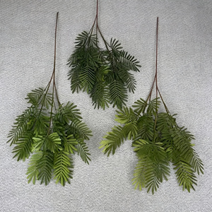 Batang Daun Mimosa Buatan dari Plastik, Simulasi Tinggi, untuk Dekorasi Pernikahan, Natal & Thanksgiving