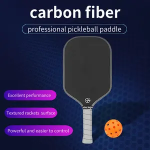 Carbonfaser Pickleball Paddel individuelles Logo tiefgeformt mattiert texturiert Griff Silikon Pickleball-Set