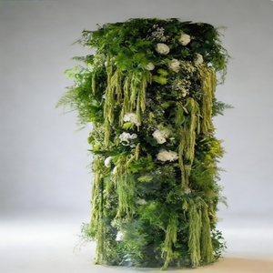 Colonne décorative florale artistique, pilier <span class=keywords><strong>mural</strong></span> de fleurs mélangées fait main pour hall de centre commercial, installation artistique commerciale - Product Image 5