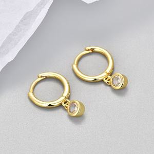 Nouvelles boucles d'oreilles pendantes en acier inoxydable plaqué or pour femmes, bijoux de fête simples et élégants - Product Image 2