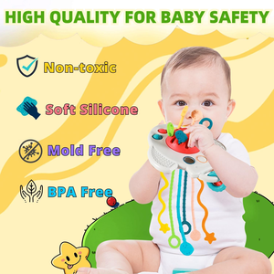 Giocattoli Educativi Montessori per Bambini Giochi Sensoriali in Silicone da Tirare Giocattolo per Neonati Giochi per Bambini da 6 a 12 Mesi - Product Image 4