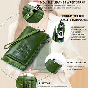 Portefeuille pour homme en cuir de vache véritable avec logo personnalisé, grande capacité, sac à main pour la vente en gros de marques - Product Image 5