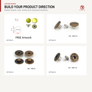 Boutons en métal pour jeans, options de boutons à pression, style vintage, attaches en denim écologiques avec logo personnalisé pour vêtements de travail en denim - Product Image 5