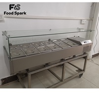 Réfrigérateur commercial pour restaurant, table de refroidissement par ventilateur, comptoir à salades, réfrigérateur pour bar à salades