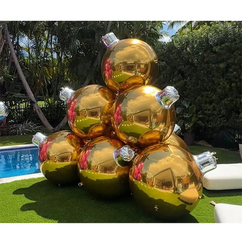 Funworldsport Tùy Chỉnh Lớn PVC Inflatable Gương Bóng Khổng Lồ Trang Trí Gương Sphere