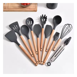 Oferta Especial: Juego de 11 Utensilios de Cocina de Silicona de Grado Alimenticio con Soporte, Resistentes al Calor, para Hornear y Cocinar - Product Image 1