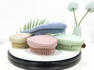 Juego de cepillos profesionales para desenredar el cabello rizado, cepillo desenredante de paja de trigo - Product Image 3