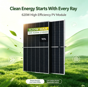 Panneaux photovoltaïques bifaciaux flexibles Jingsun de 595 à 620 watts, production d'énergie sur le côté arrière, installation conviviale, modules solaires pour usage domestique - Product Image 2