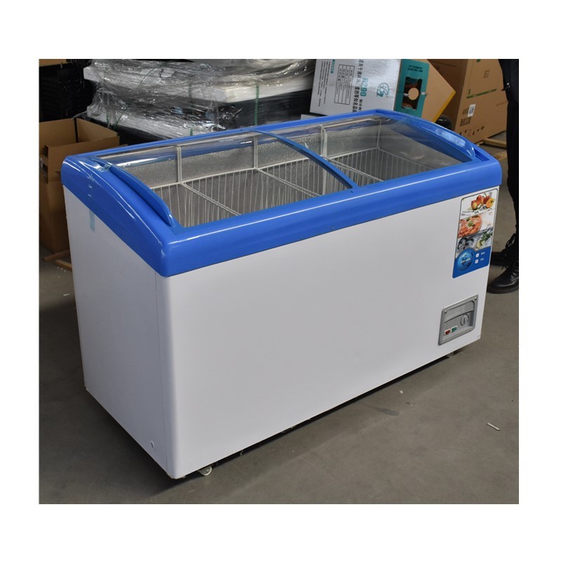 Commercial Curved Glass Door Freezer Chest